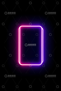 霓虹发光手机轮廓