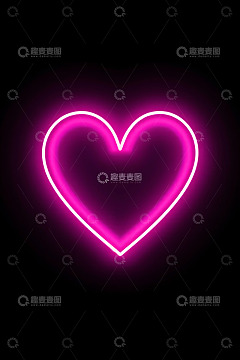 粉色霓虹爱心图案素材