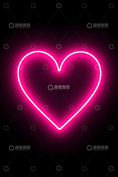 粉色心形霓虹灯图案
