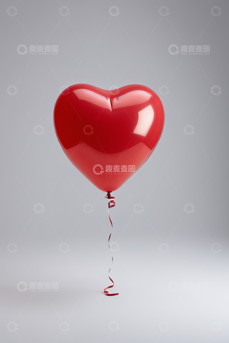 高清大图下载【趣麦麦图】红色心形气球素材