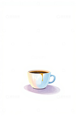 水彩风格咖啡杯插画