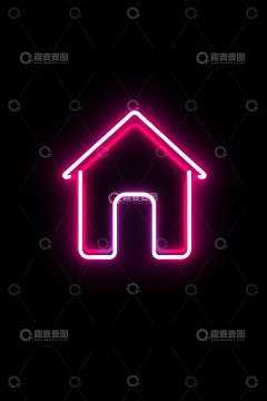 粉色霓虹房屋图标