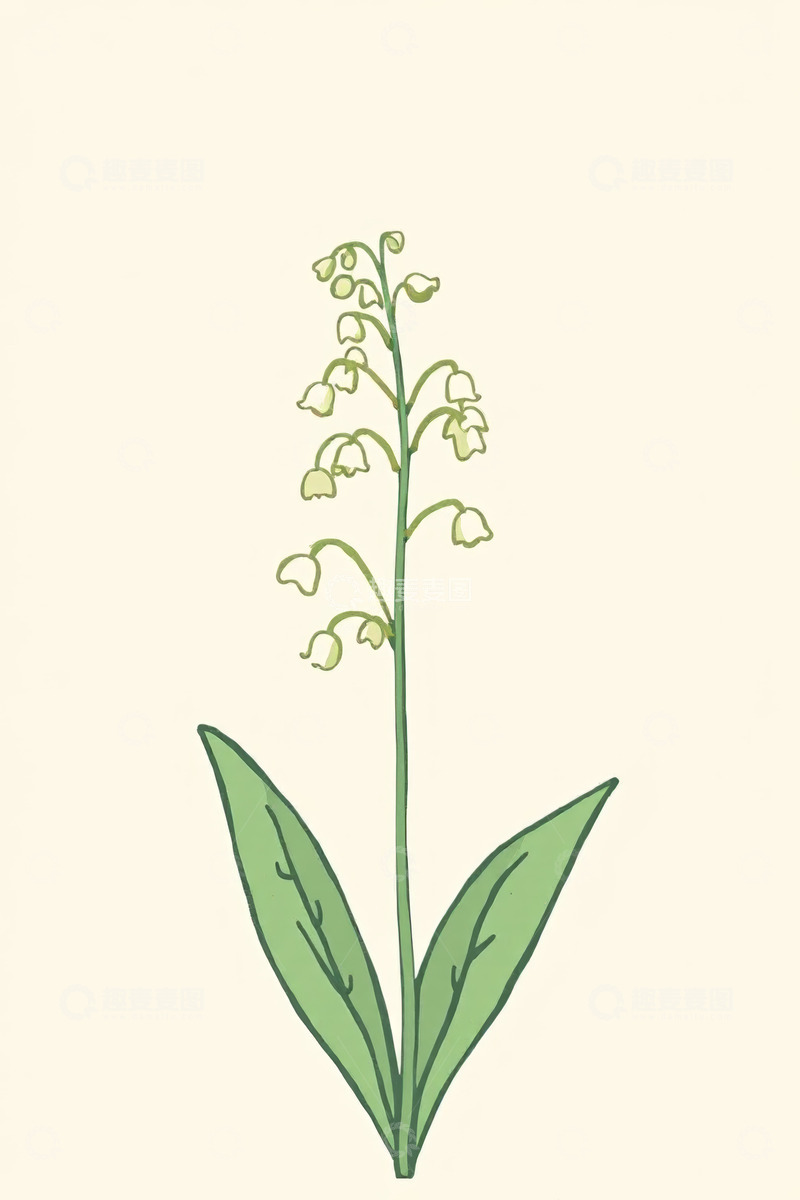 高清大图下载【趣麦麦图】手绘铃兰花植物素材