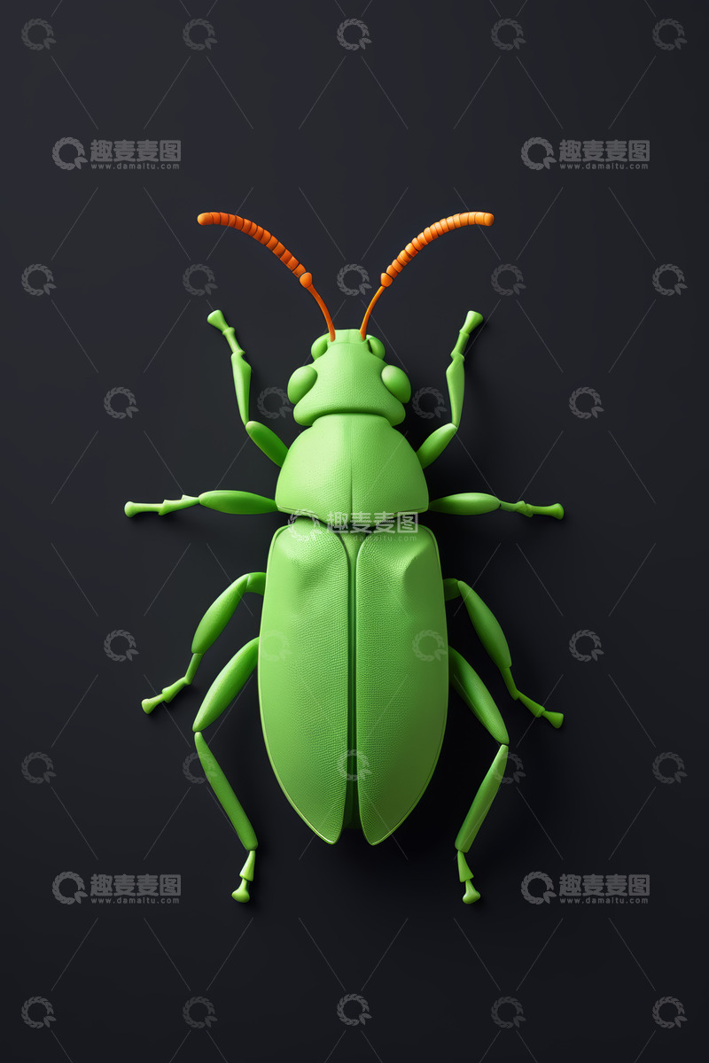 高清大图下载【趣麦麦图】绿色甲虫特写素材