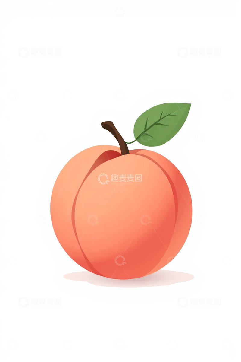 高清大图下载【趣麦麦图】卡通风格桃子插画