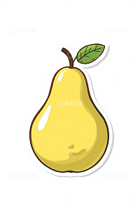 卡通风格黄梨插画素材