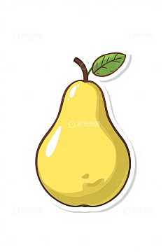 卡通风格黄梨插画素材