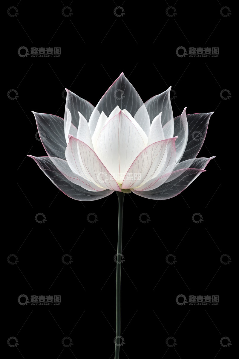 高清大图下载【趣麦麦图】白色透明质感莲花特写