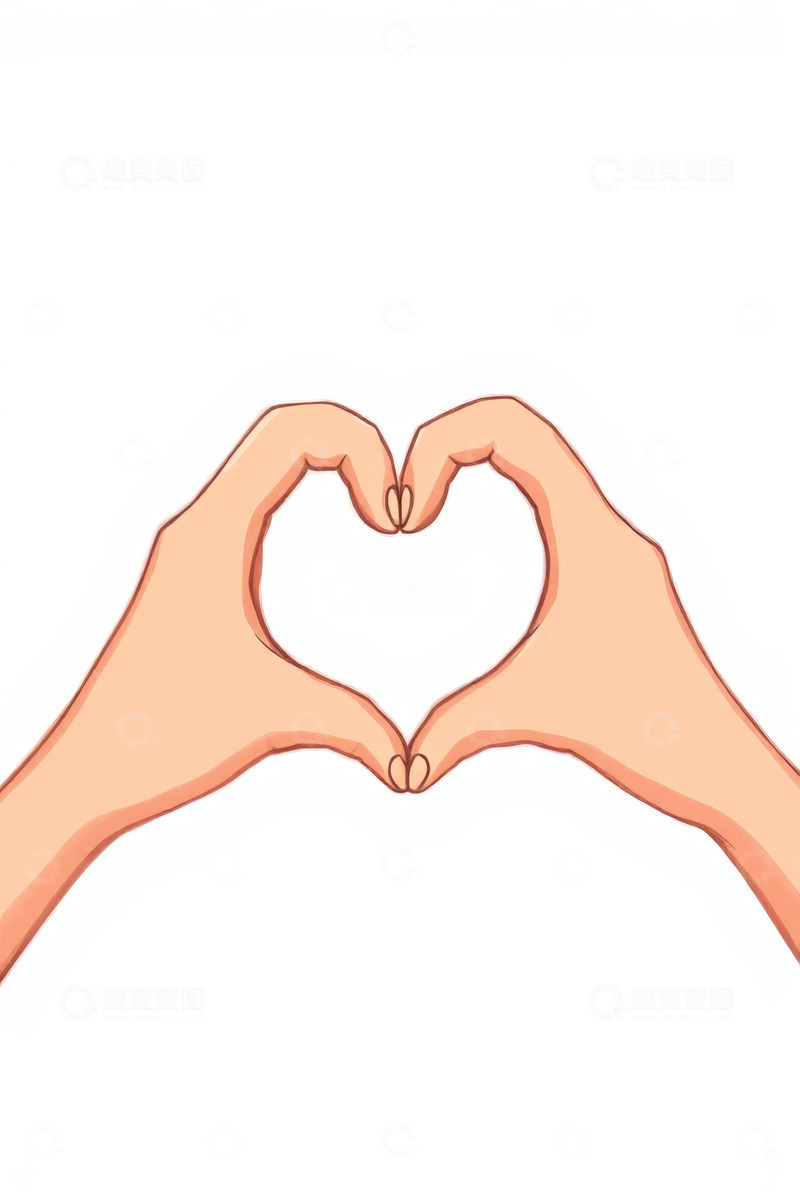 高清大图下载【趣麦麦图】双手比心手势图案