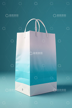 蓝白渐变手提购物袋