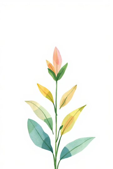 水彩风格植物枝叶素材