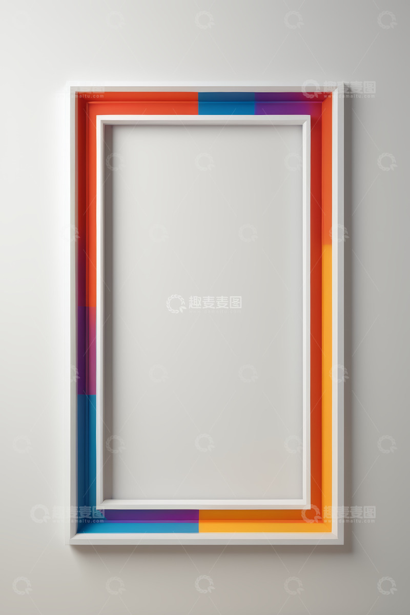 高清大图下载【趣麦麦图】彩色边框装饰画框素材