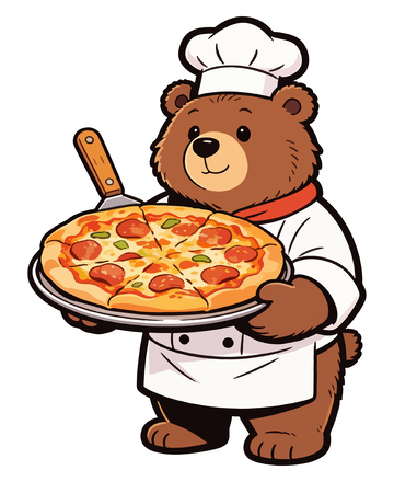 卡通厨师熊披萨设计素材