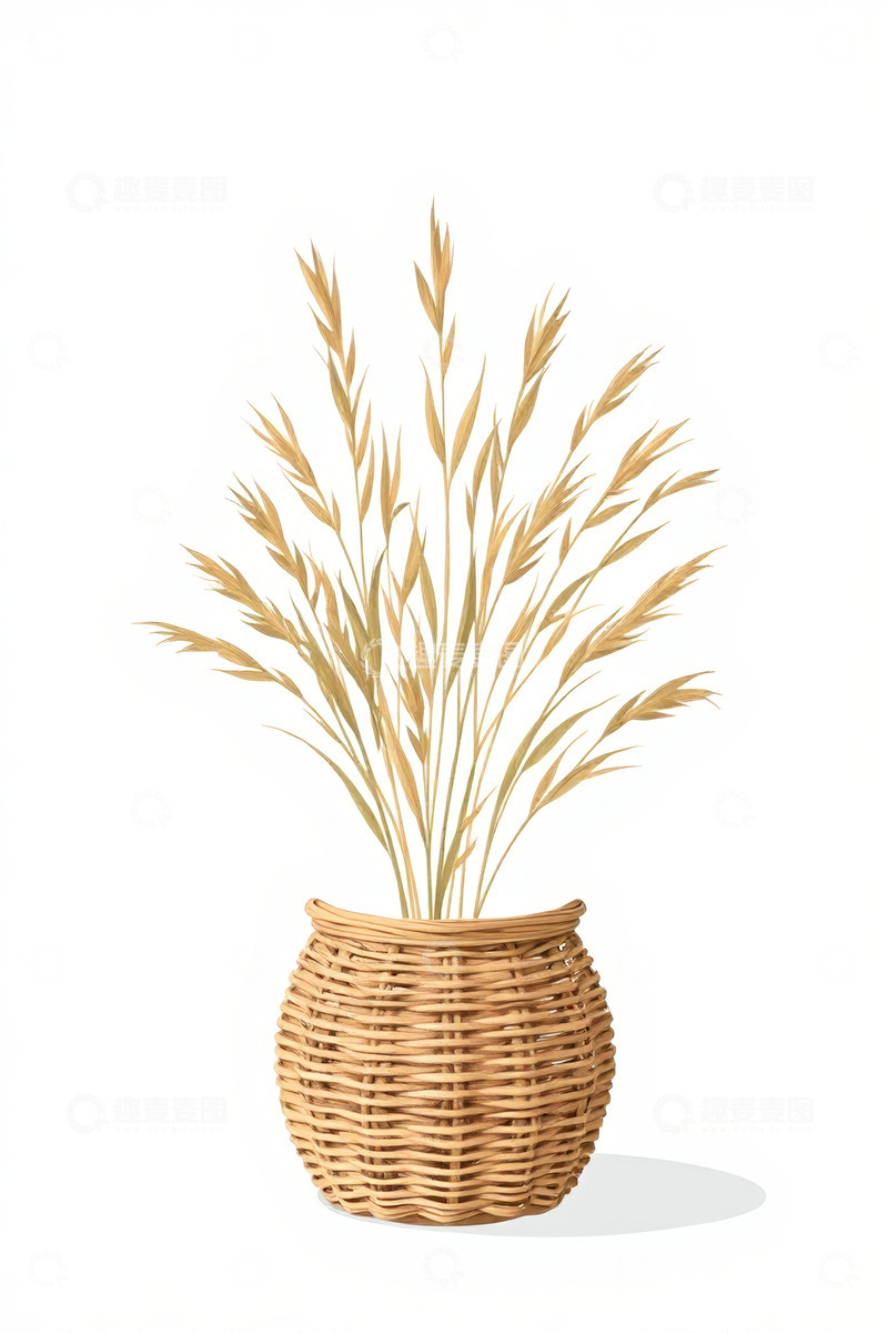 高清大图下载【趣麦麦图】编织篮中插着的麦穗