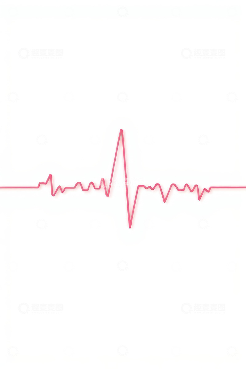 高清大图下载【趣麦麦图】-红色心电图线条素材