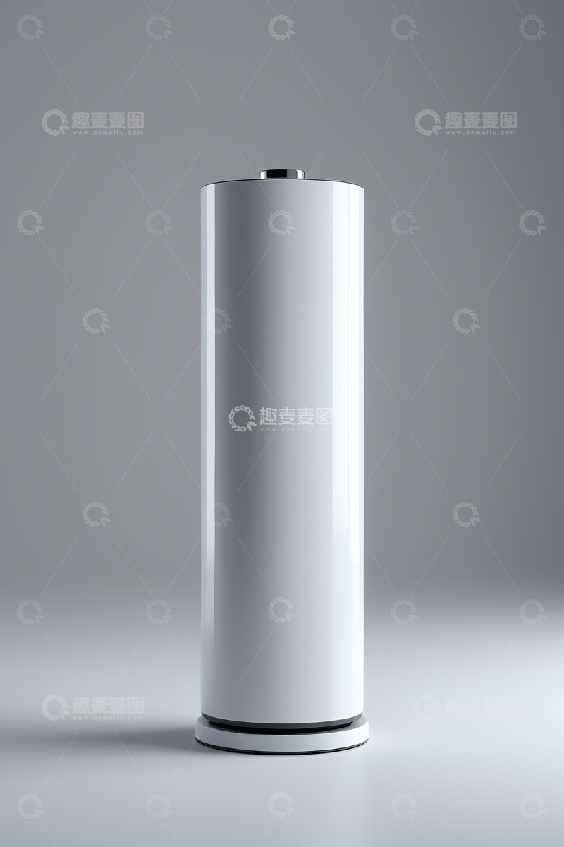 高清大图下载【趣麦麦图】圆柱形银色电池产品展示