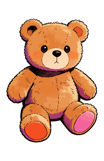 卡通棕色泰迪熊插画