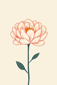 手绘粉色花卉图案
