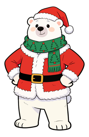 圣诞北极熊卡通形象设计