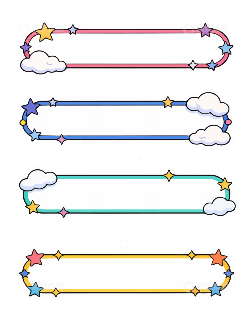 源文件下载【趣麦麦图】卡通风格边框设计元素
