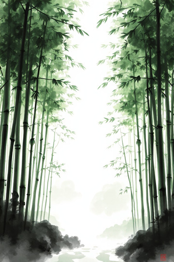 静谧竹林自然风光