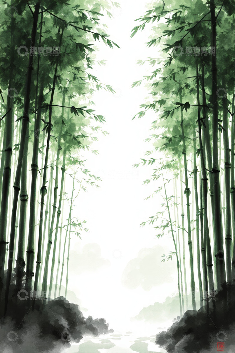 高清大图下载【趣麦麦图】静谧竹林自然风光