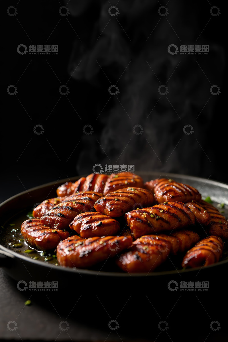 高清大图下载【趣麦麦图】铁盘烤肉美食特写