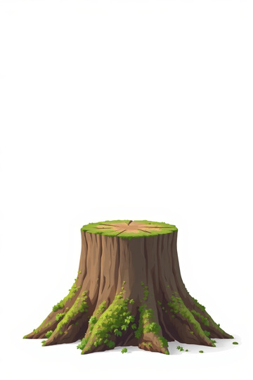 卡通风格树桩植物素材