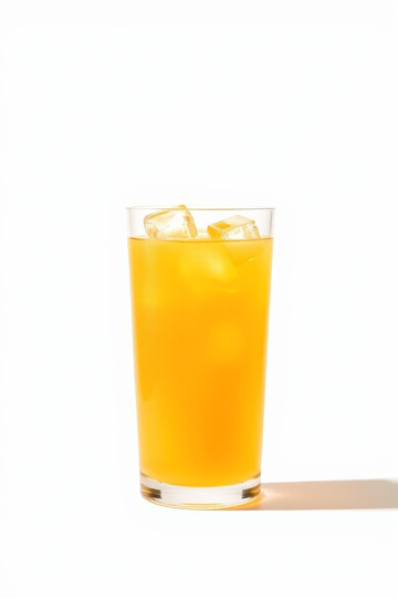 玻璃杯装冰镇黄色饮料