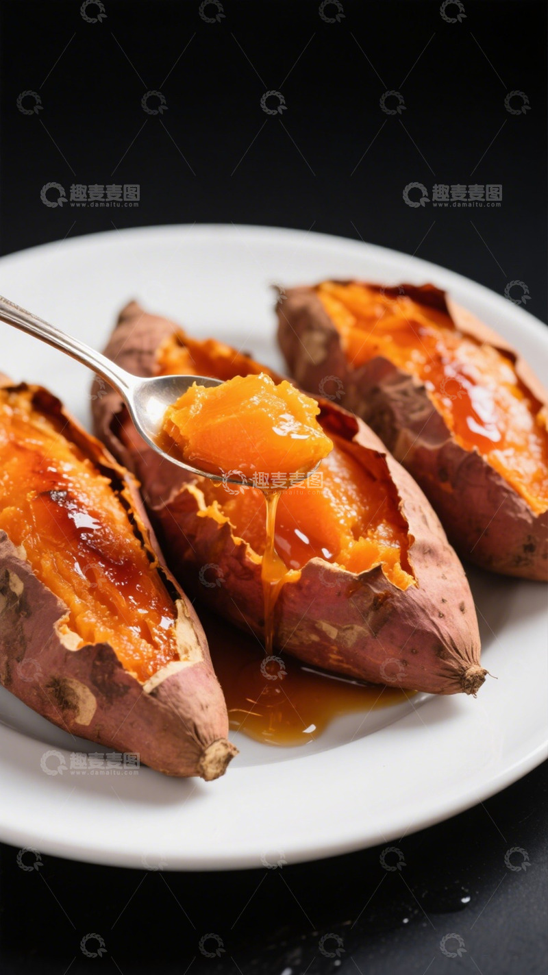 高清大图下载【趣麦麦图】烤红薯美食小吃摄影