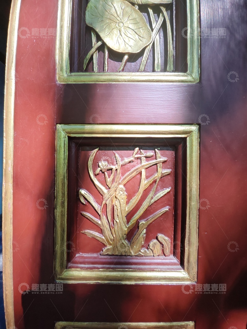 高清大图下载【趣麦麦图】传统浮雕花卉装饰图案