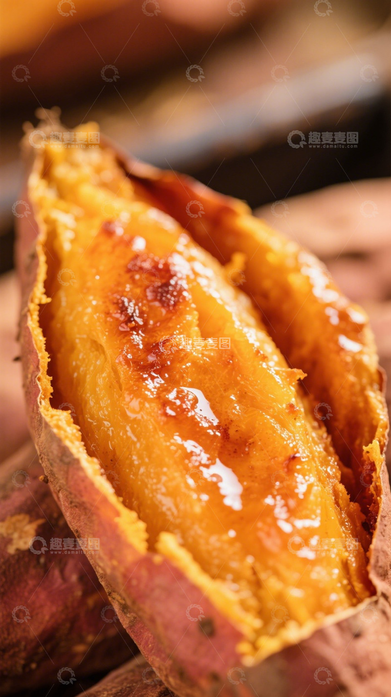 高清大图下载【趣麦麦图】烤红薯特写美食摄影