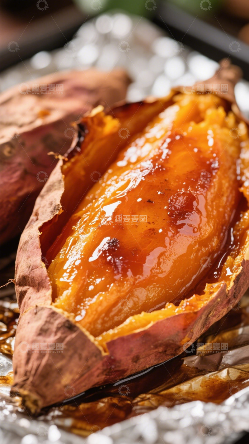 高清大图下载【趣麦麦图】烤红薯美食摄影
