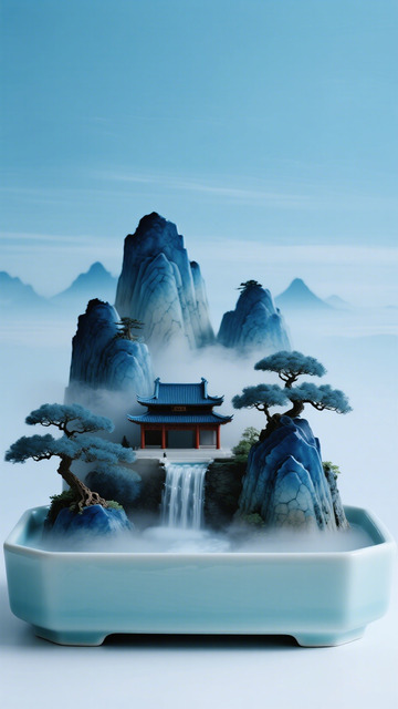 山水盆景中国风艺术摆件