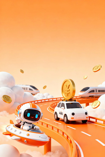 科技未来交通创意插画