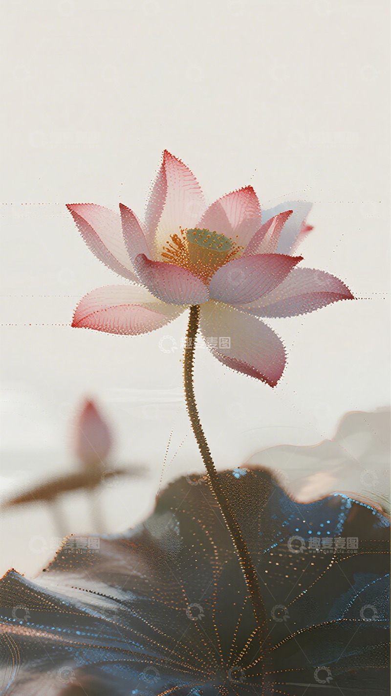 高清大图下载【趣麦麦图】艺术风格荷花装饰画