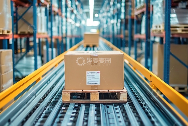 高清大图下载【趣麦麦图】工厂传送带上的货物