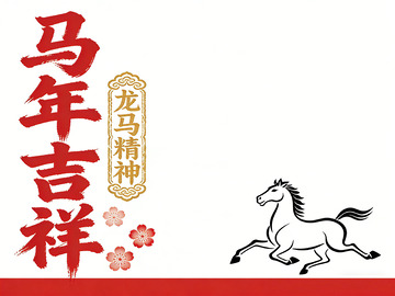 马年吉祥祝福图案设计
