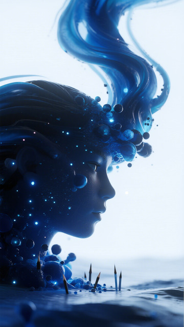 梦幻女性肖像艺术插画