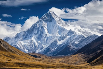 高大的雪山高山山地