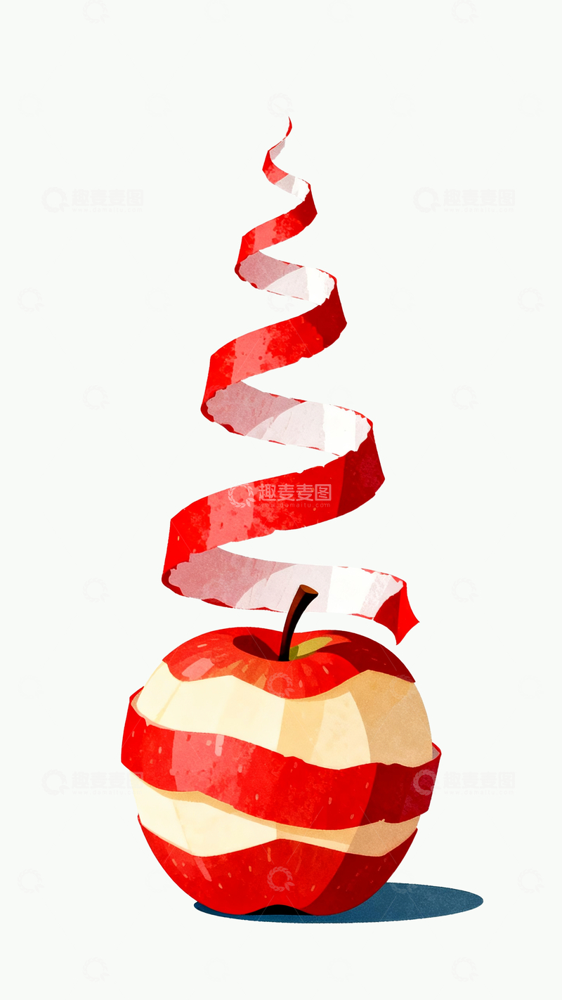 源文件下载【趣麦麦图】-削皮的苹果组成圣诞树3