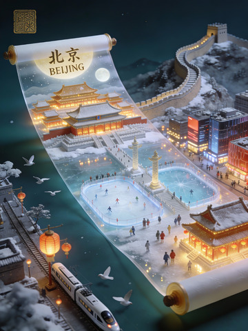 京冬夜宴：卷轴里的古今冰雪盛景