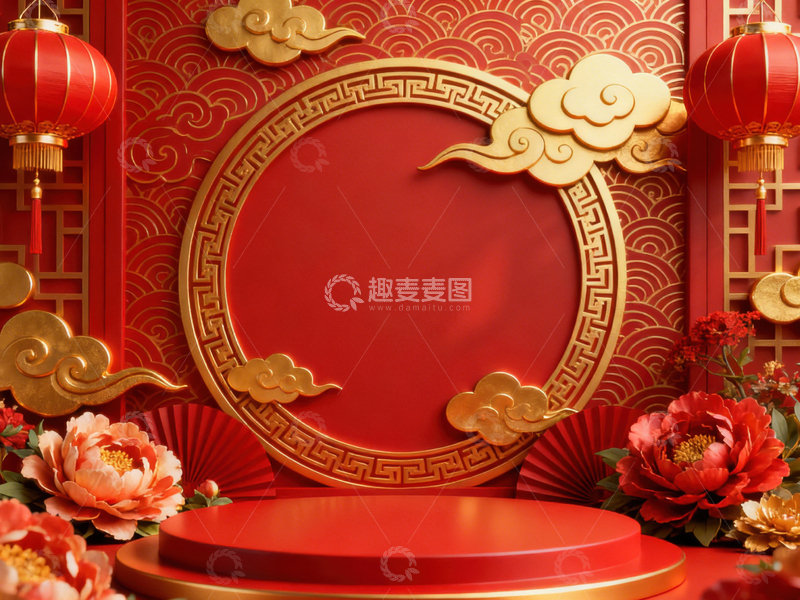 高清大图下载【趣麦麦图】新年元旦春节背景_普屏462