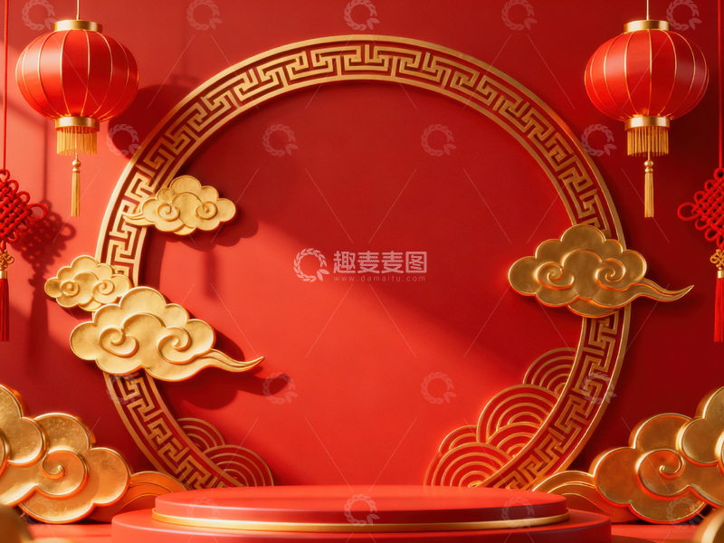 高清大图下载【趣麦麦图】新年元旦春节背景_普屏459