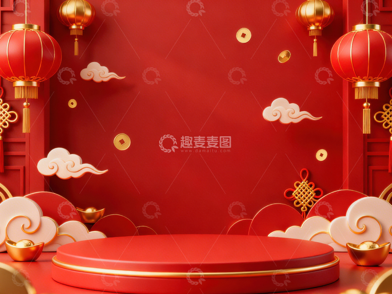 高清大图下载【趣麦麦图】新年元旦春节背景_普屏455