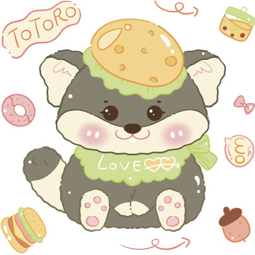 小龙猫元素图案