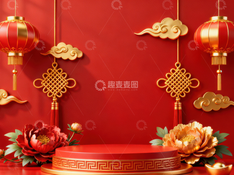 高清大图下载【趣麦麦图】新年元旦春节背景_普屏461