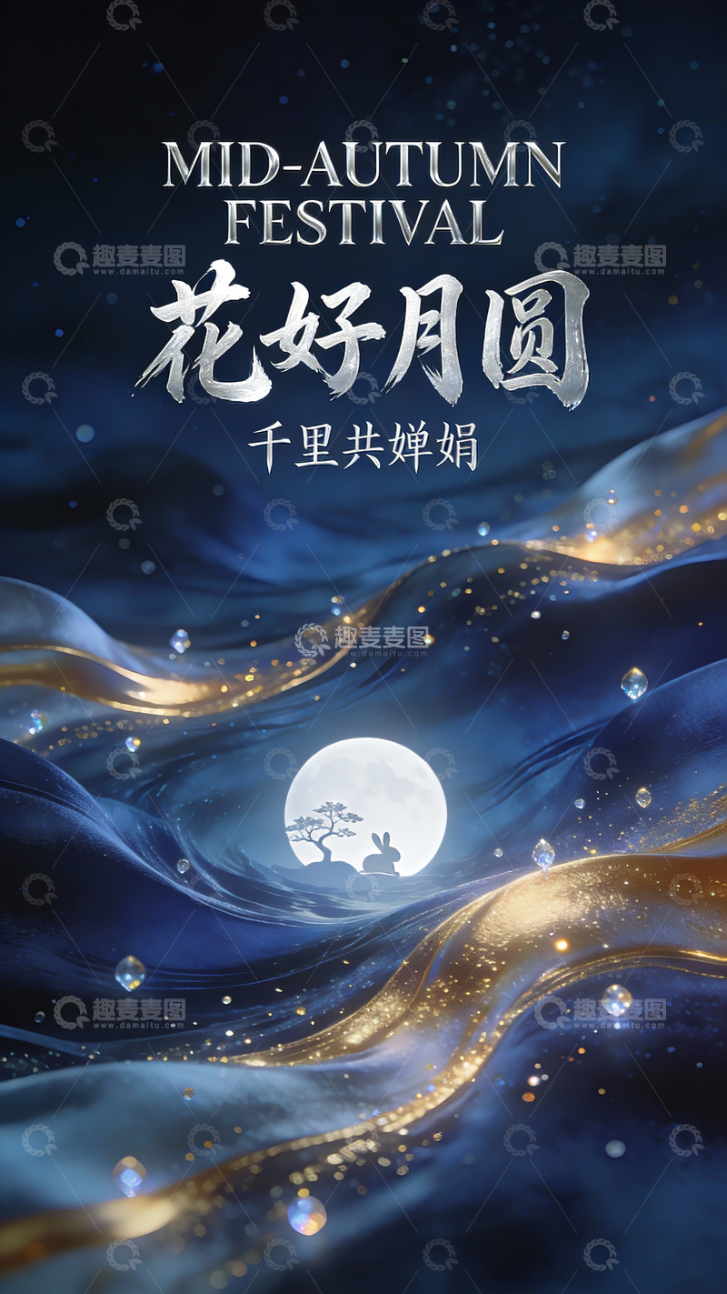 高清大图下载【趣麦麦图】月满星垂花好时