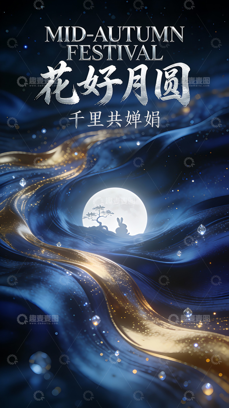 高清大图下载【趣麦麦图】月满星垂花好时2