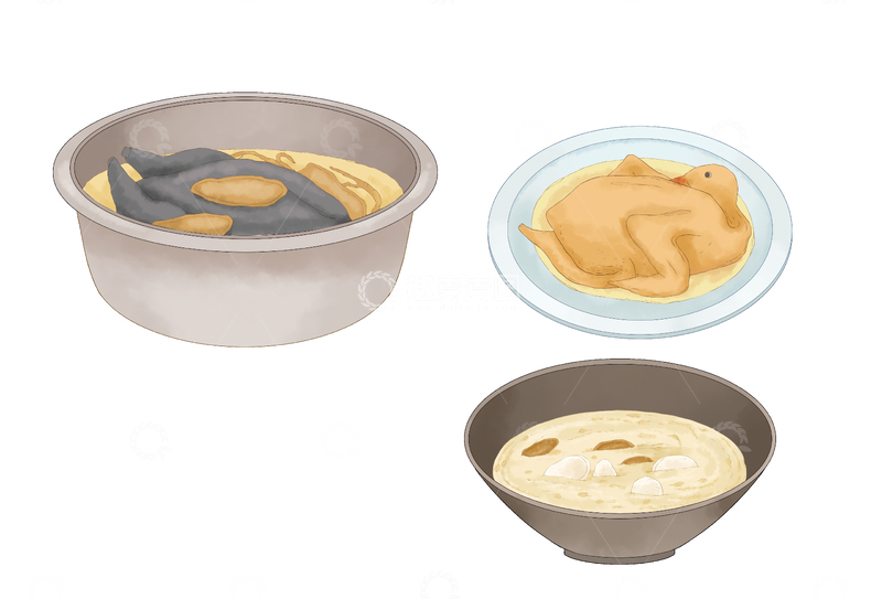 源文件下载【趣麦麦图】药食同源三七草药插画